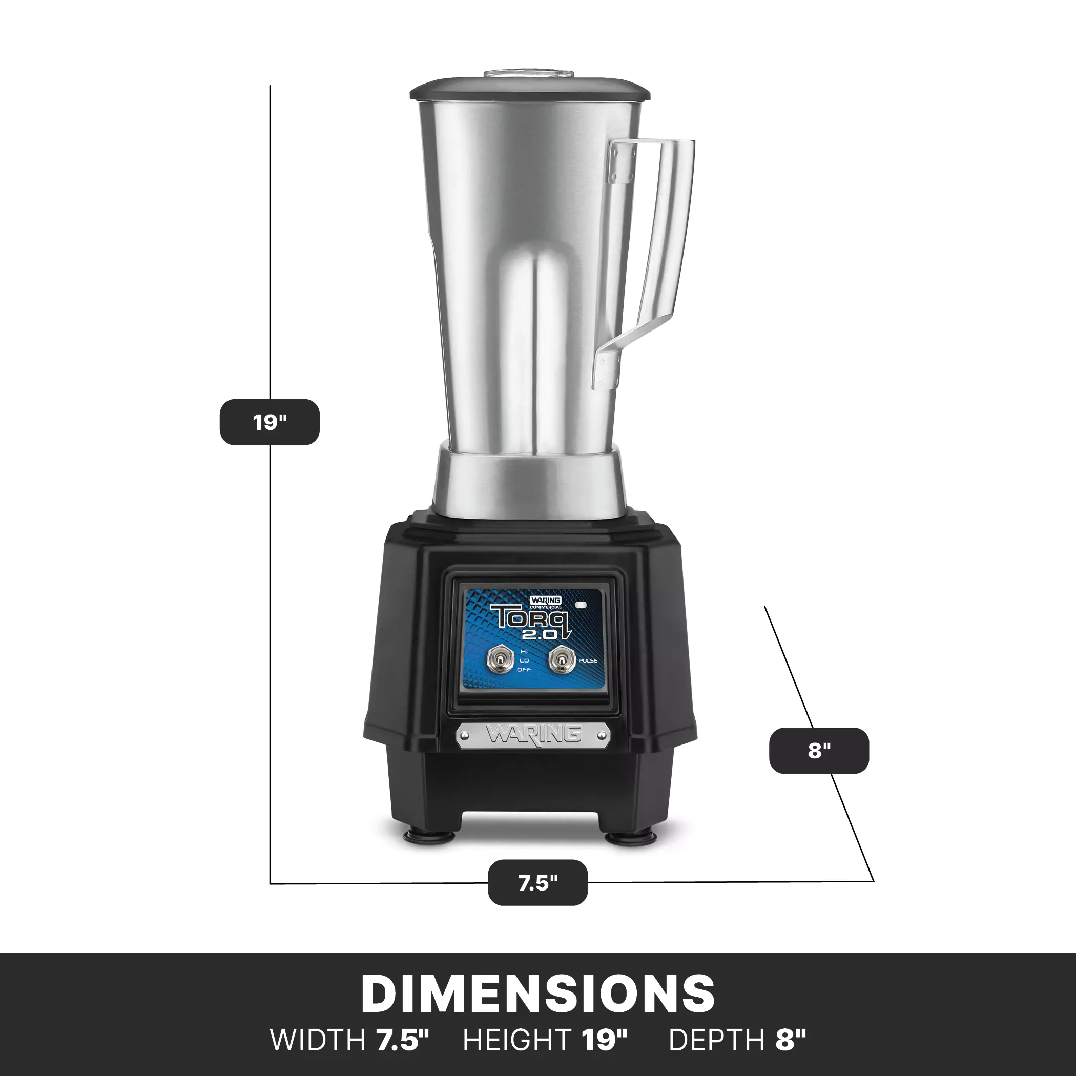 Torq 2.0 Blender with Toggle Switch and 64 oz. Stainless Steel Jar